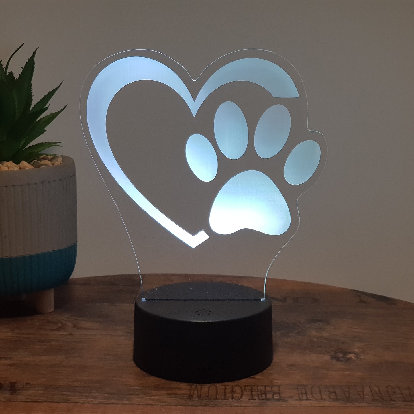 LED Lampe Herz mit Pfote