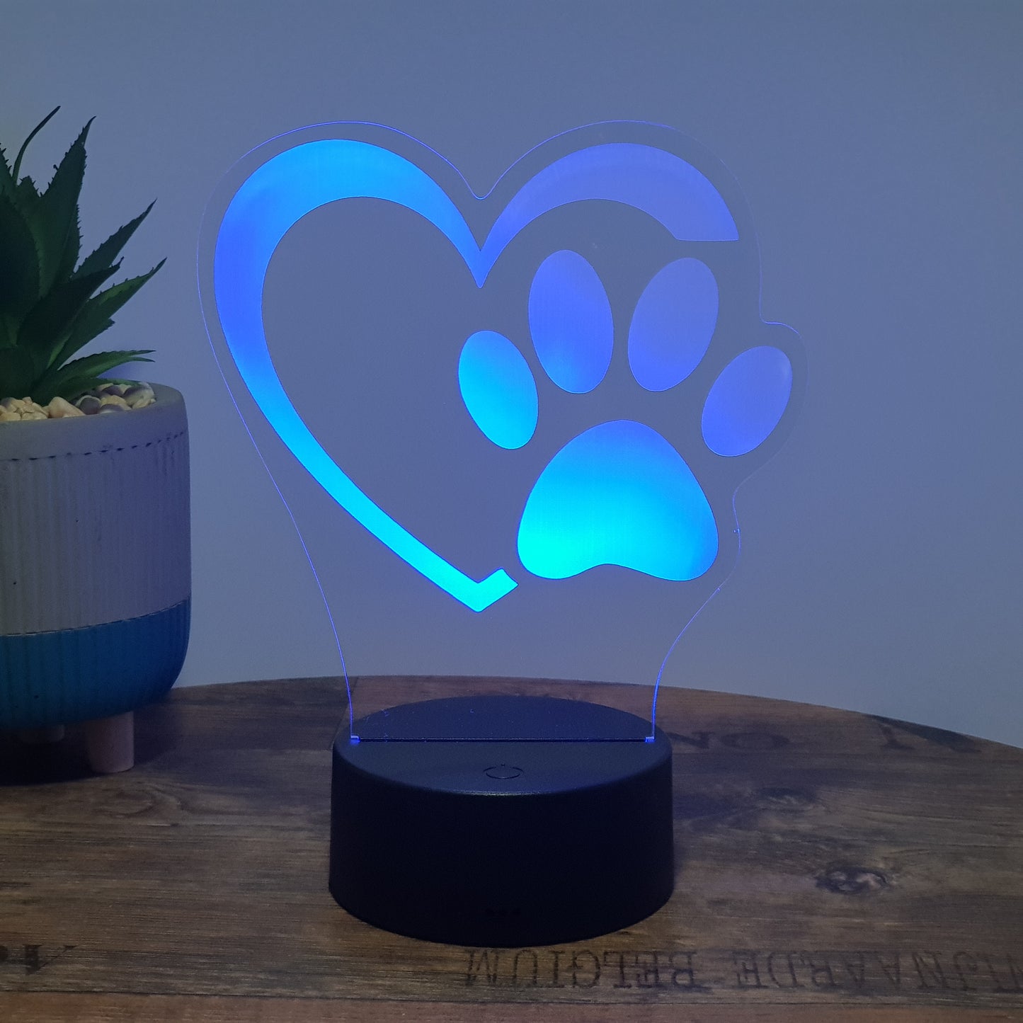 LED Lampe Herz mit Pfote
