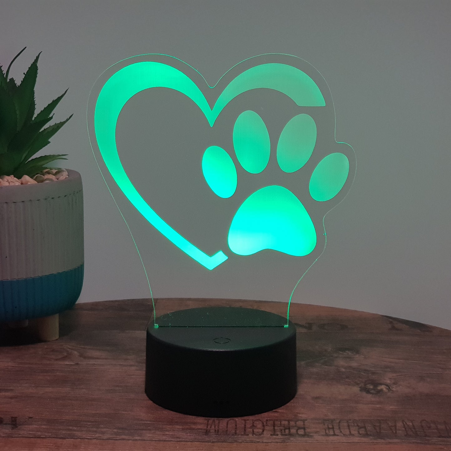 LED Lampe Herz mit Pfote