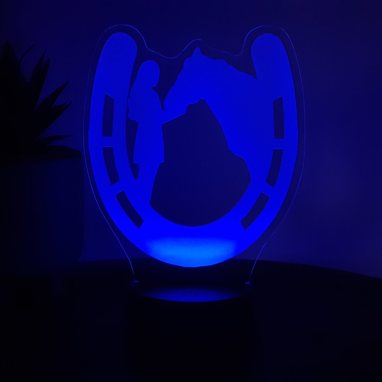LED Lampe Hufeisen mit Pferd