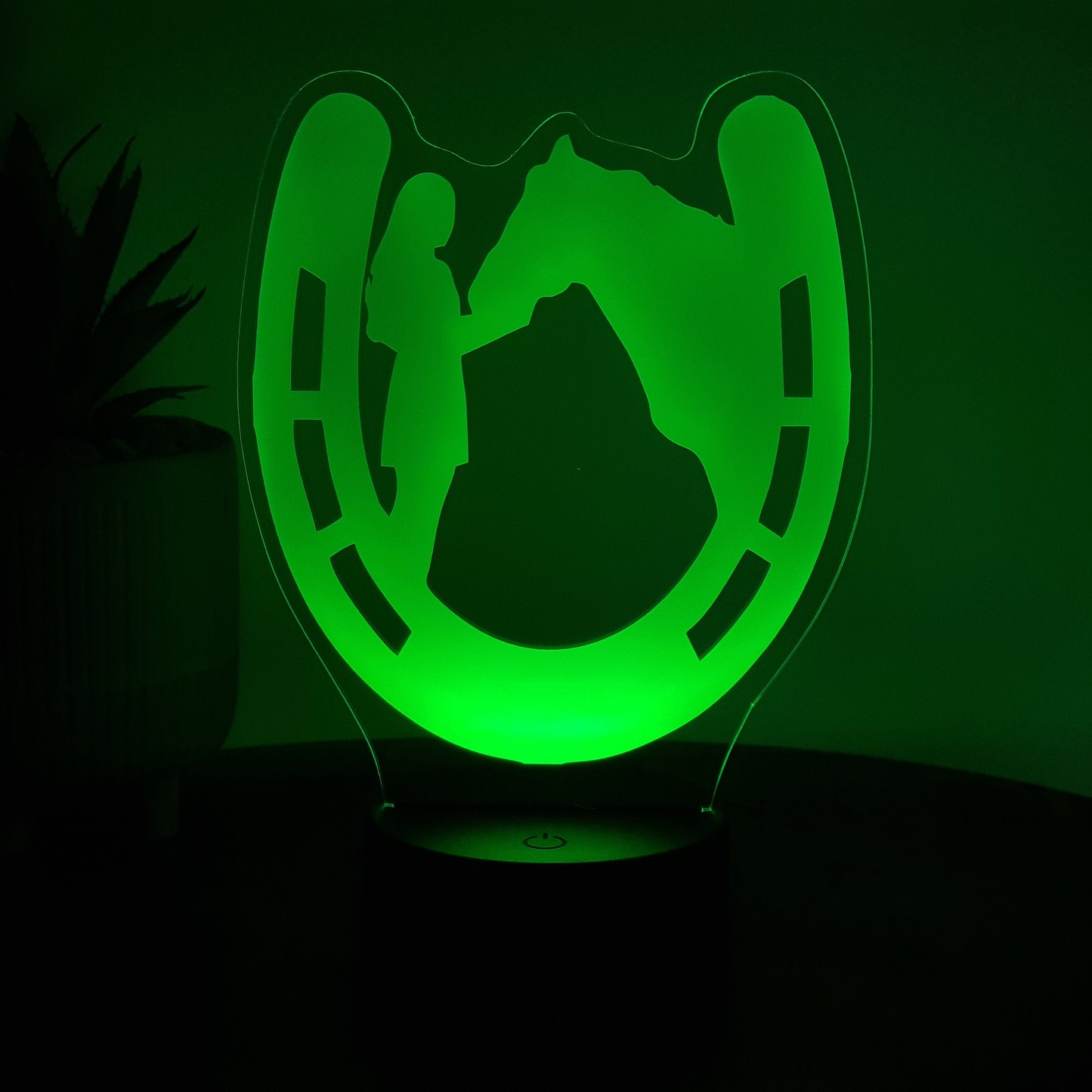 LED Lampe Hufeisen mit Pferd
