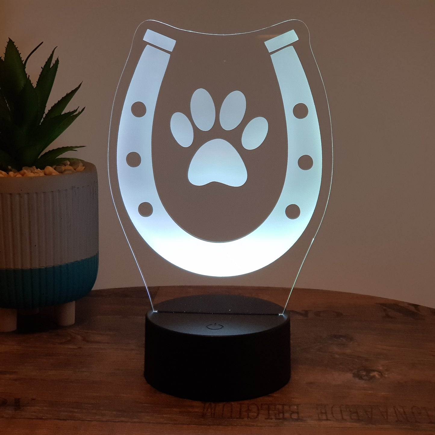 LED Lampe Hufeisen mit Pfote