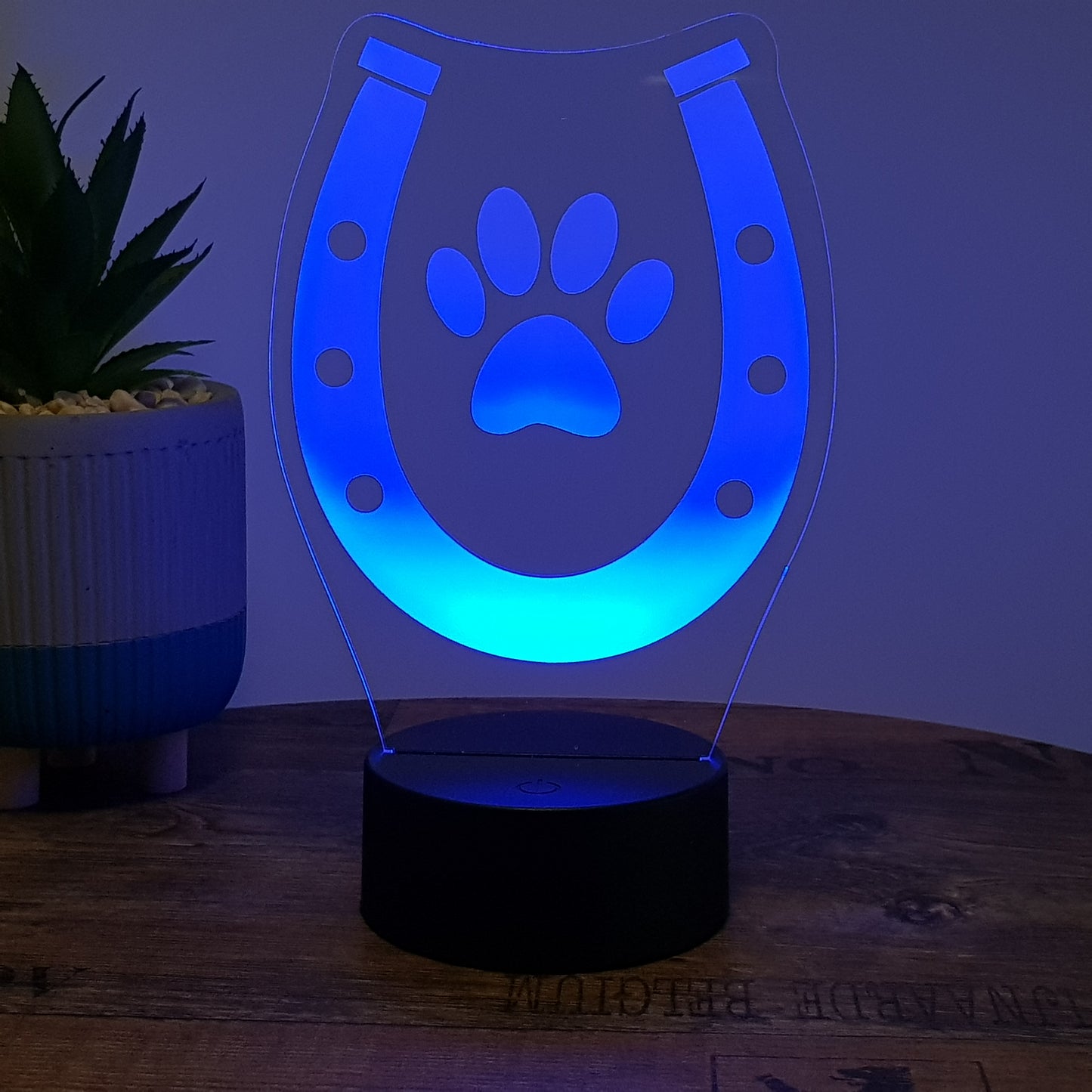 LED Lampe Hufeisen mit Pfote