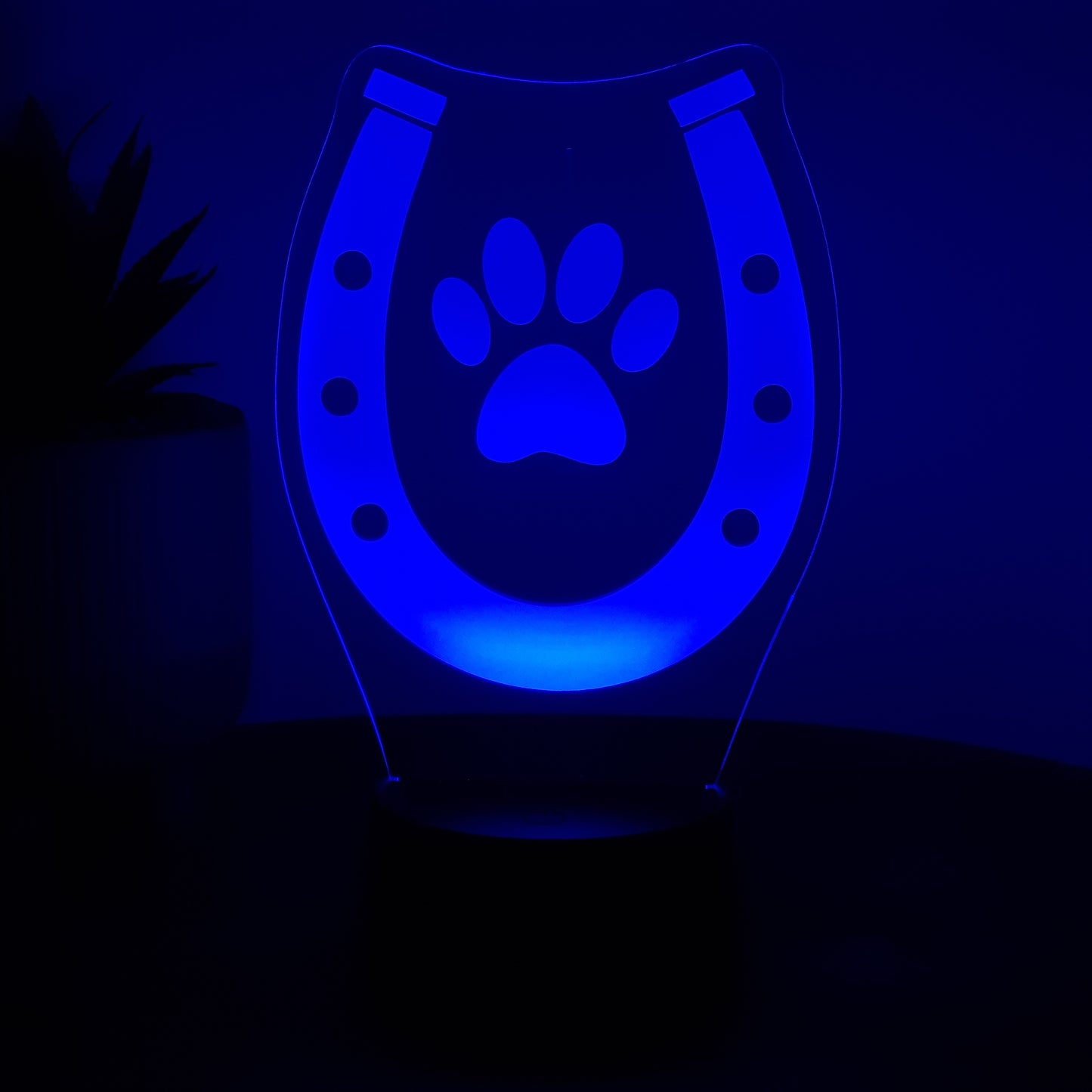 LED Lampe Hufeisen mit Pfote