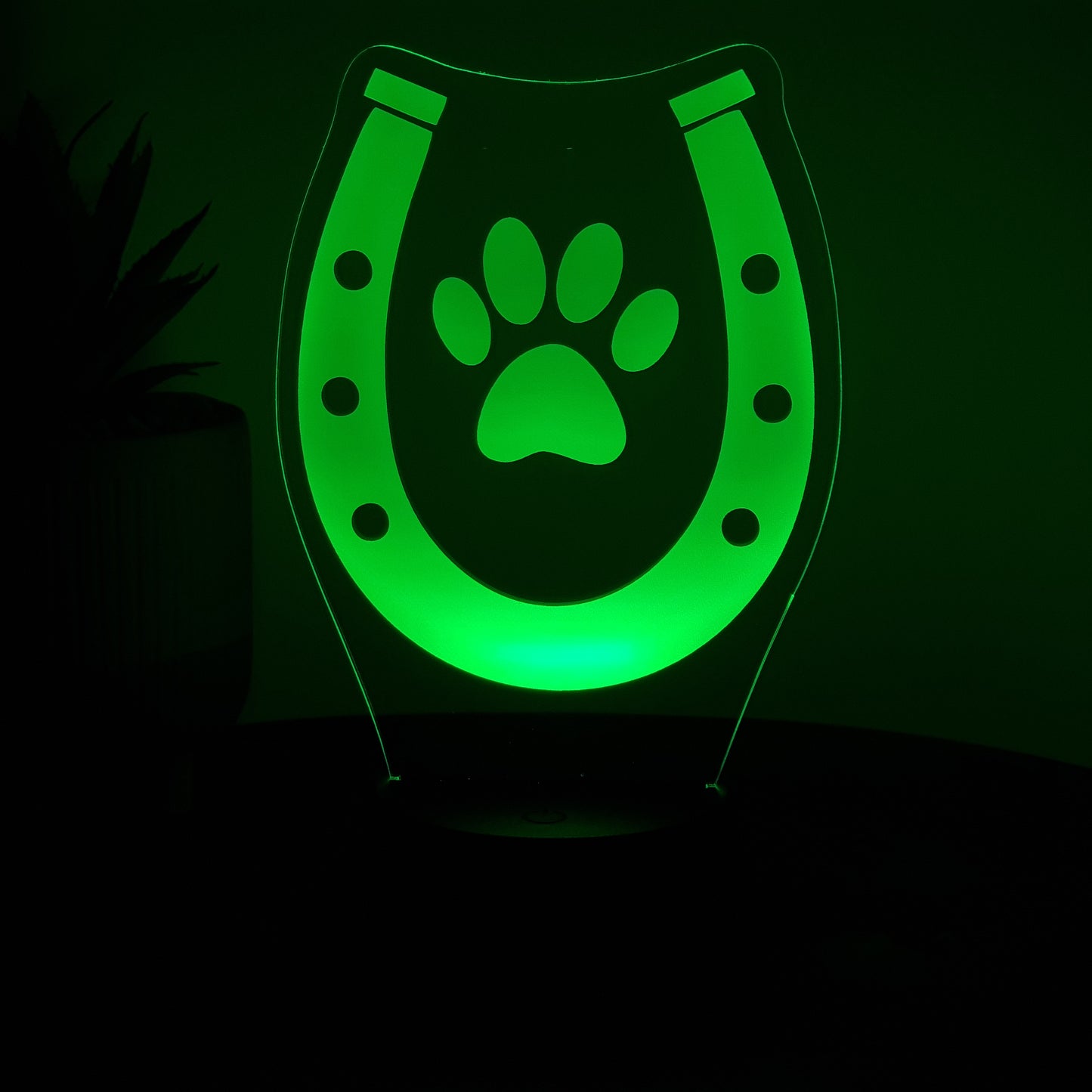 LED Lampe Hufeisen mit Pfote