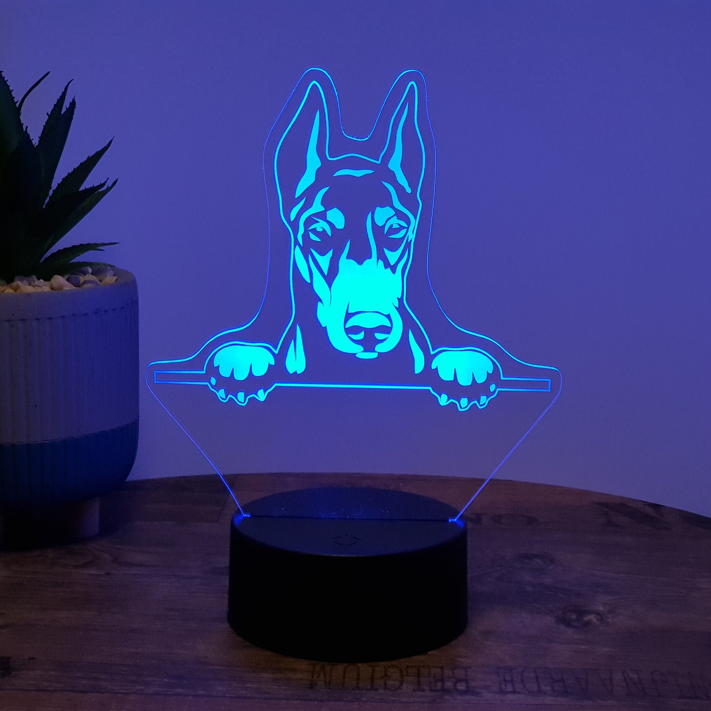 LED Lampe Hund / Dobermann