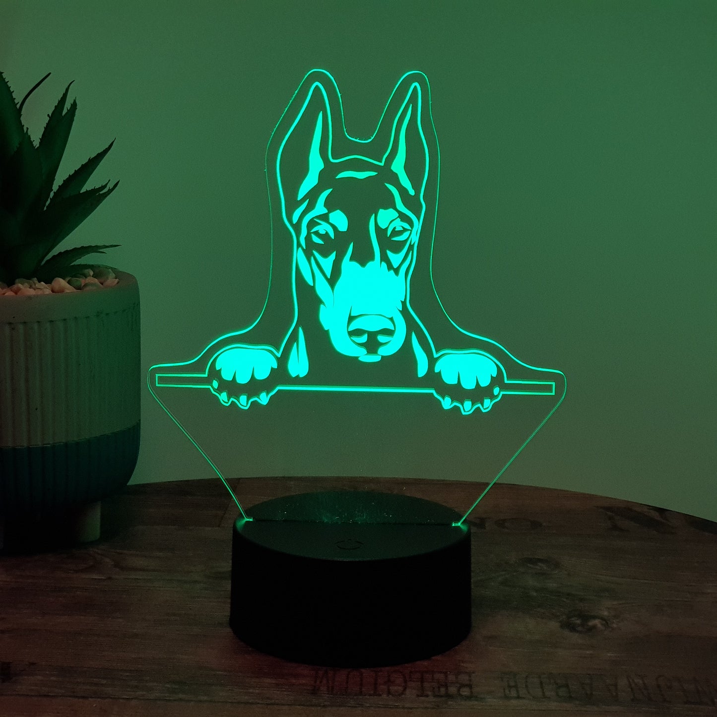 LED Lampe Hund / Dobermann