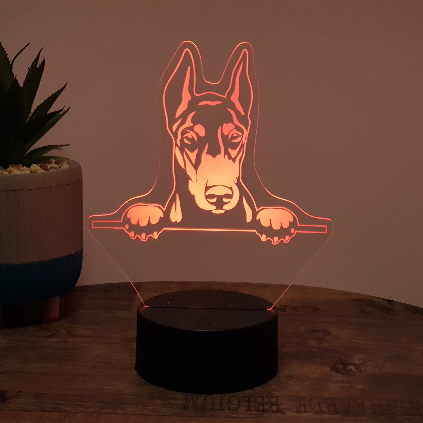 LED Lampe Hund / Dobermann