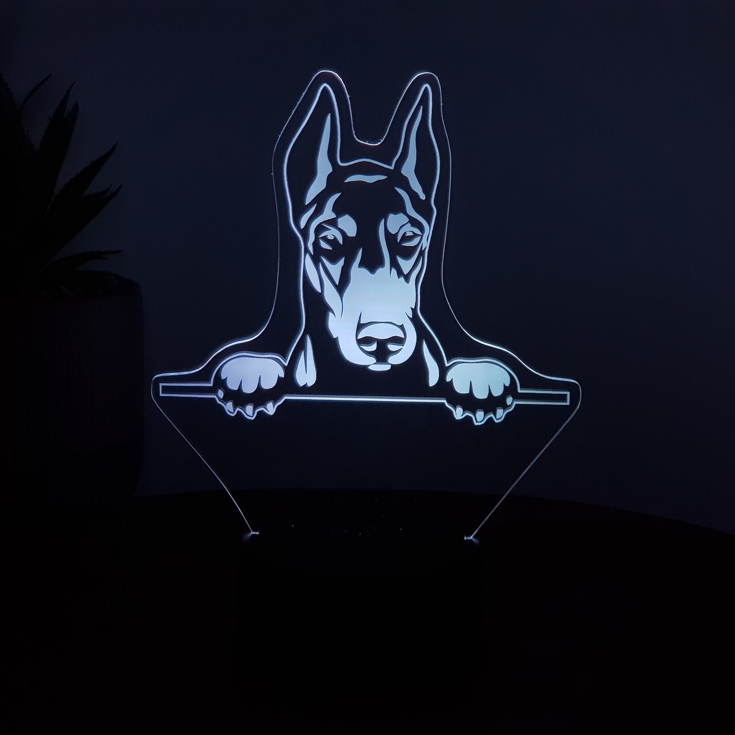 LED Lampe Hund / Dobermann