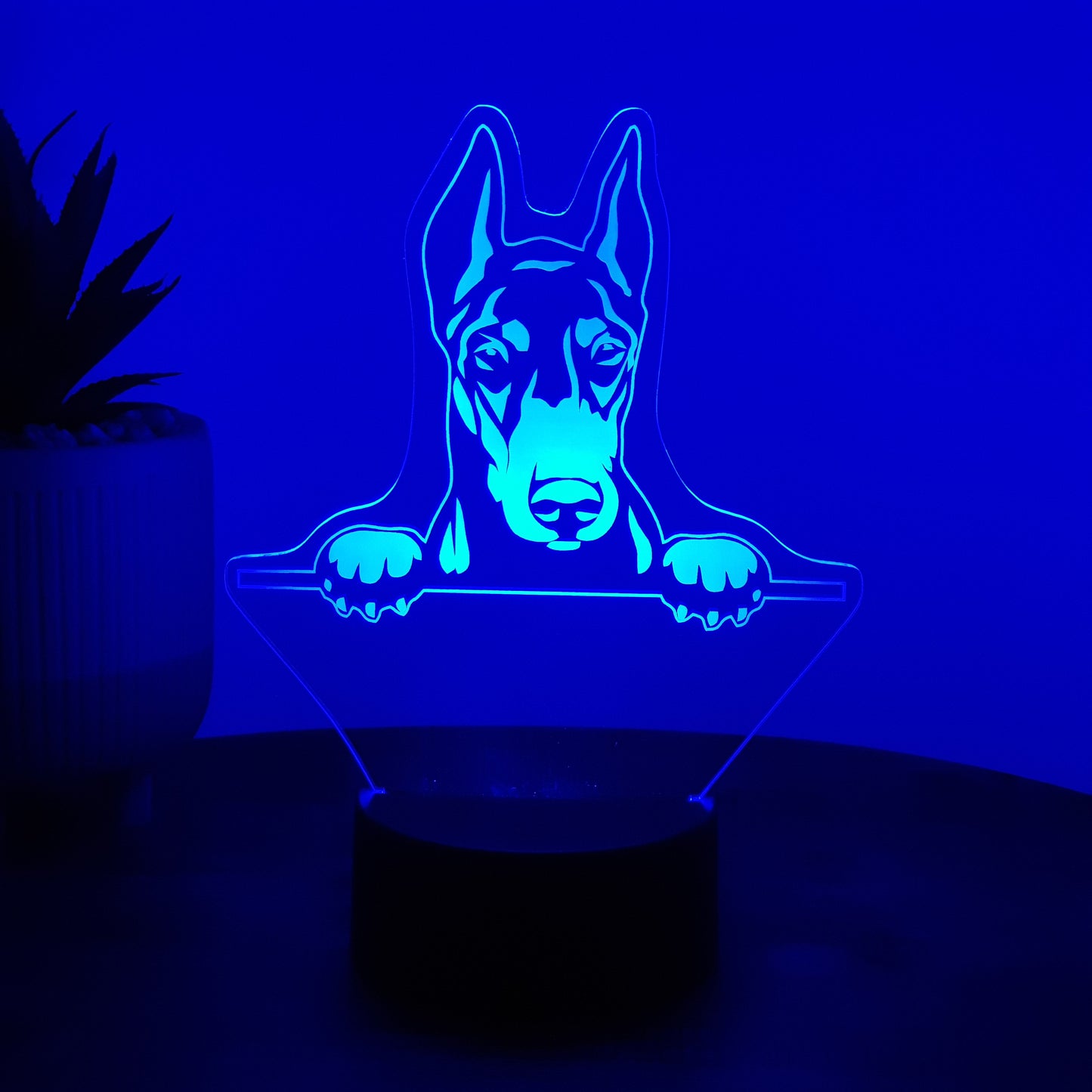 LED Lampe Hund / Dobermann
