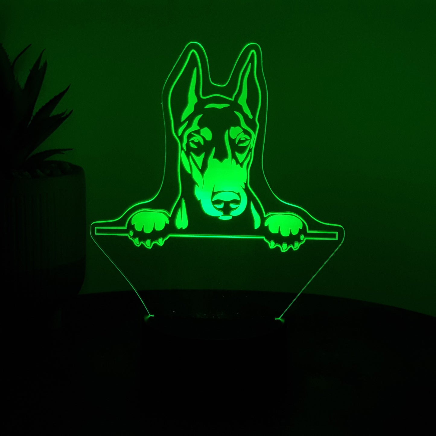 LED Lampe Hund / Dobermann