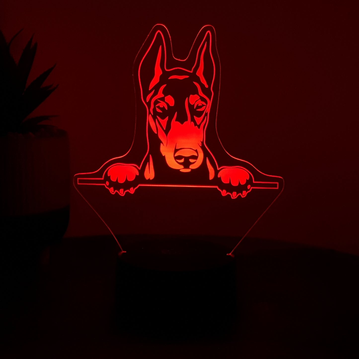 LED Lampe Hund / Dobermann