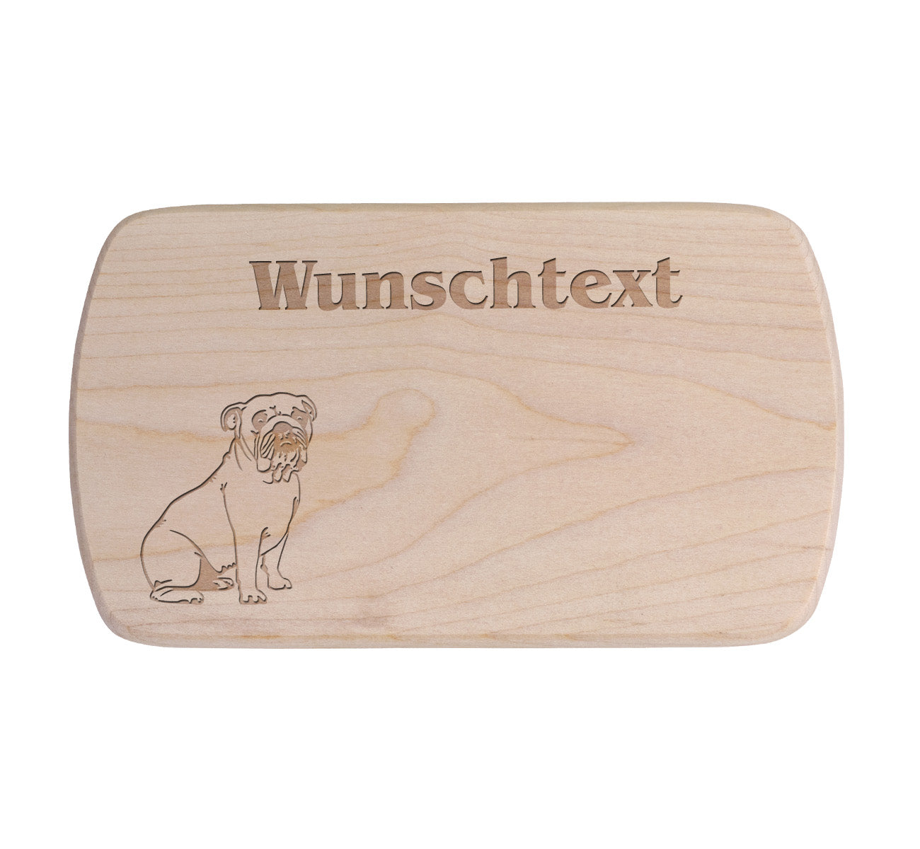 Ahorn Frühstücksbrettchen - Hund - Bulldogge