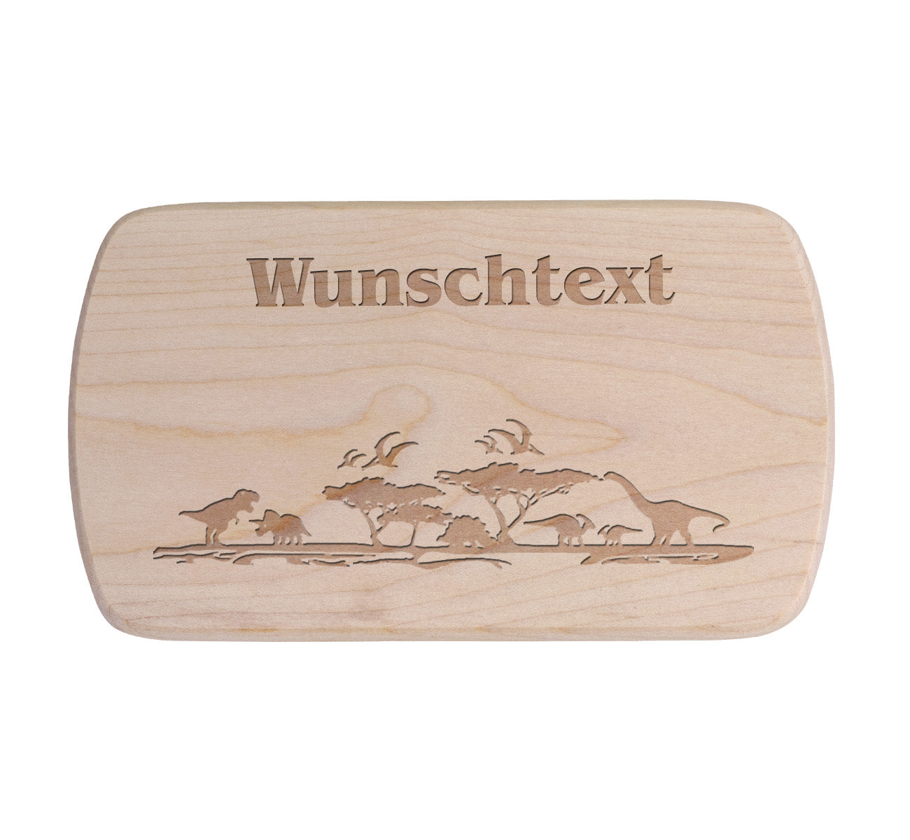 Ahorn Frühstücksbrettchen - Dinosaurier Landschaft