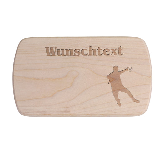 Ahorn Frühstücksbrettchen - Handballspieler Wurf