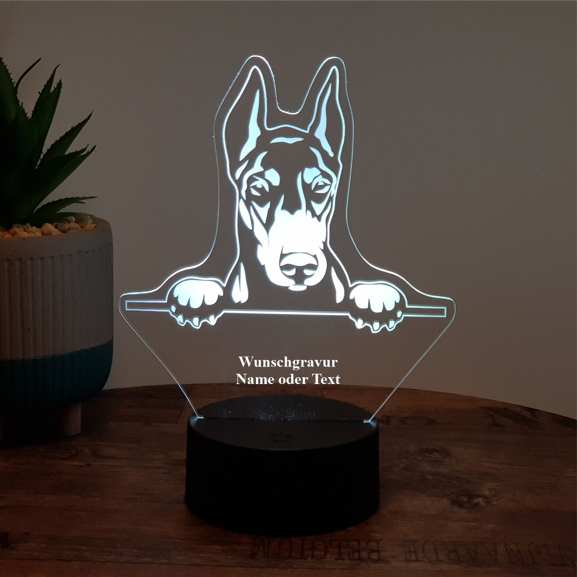 LED Lampe Hund / Dobermann