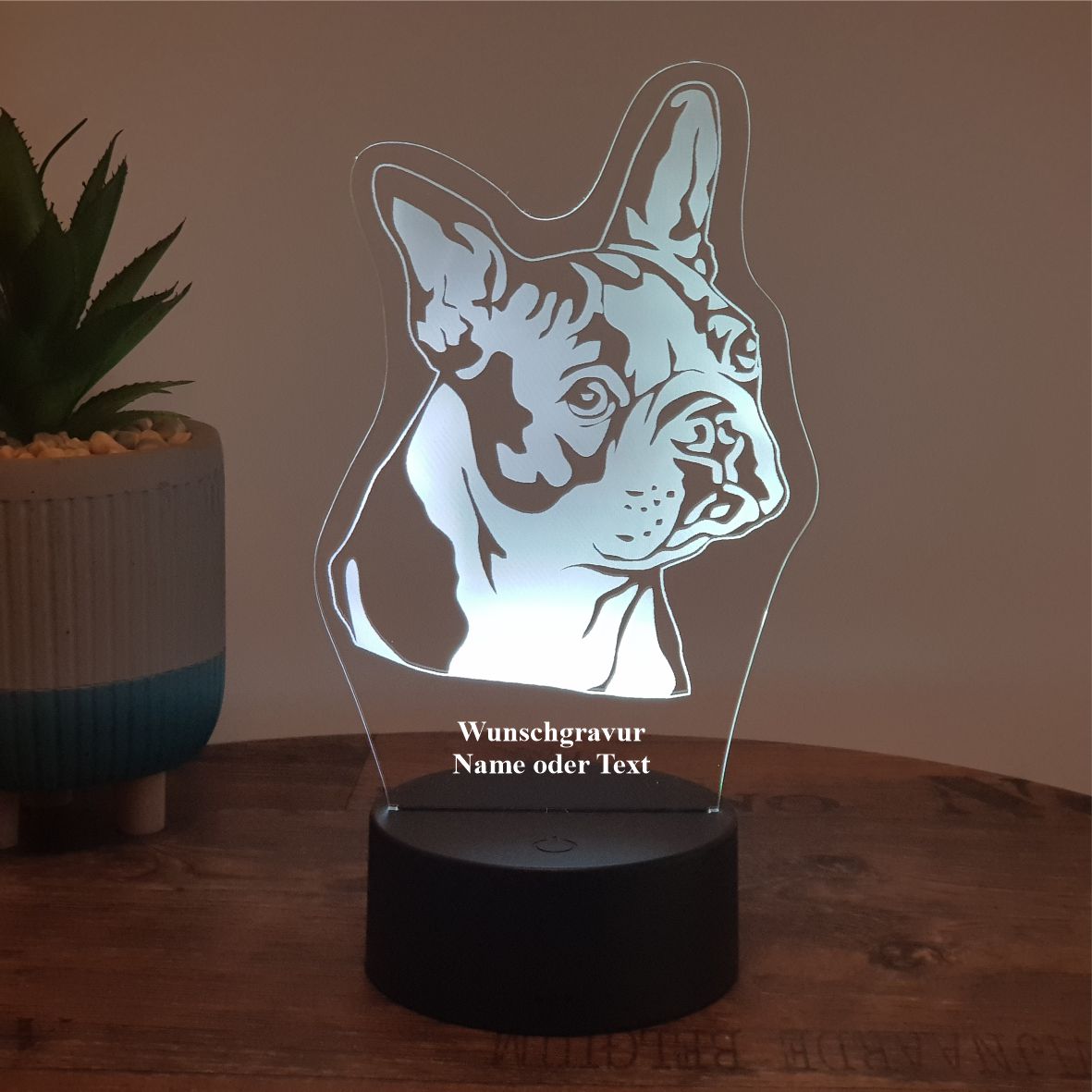 LED Lampe Französische Bulldogge