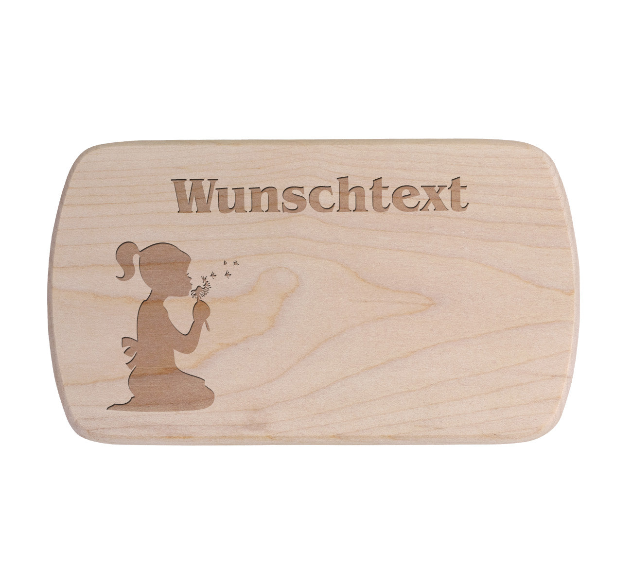 Ahorn Frühstücksbrettchen - Mädchen mit Pusteblume