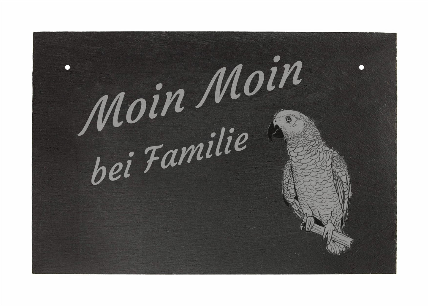 Schiefer Moin Moin bei Familie ... mit Graupapagei