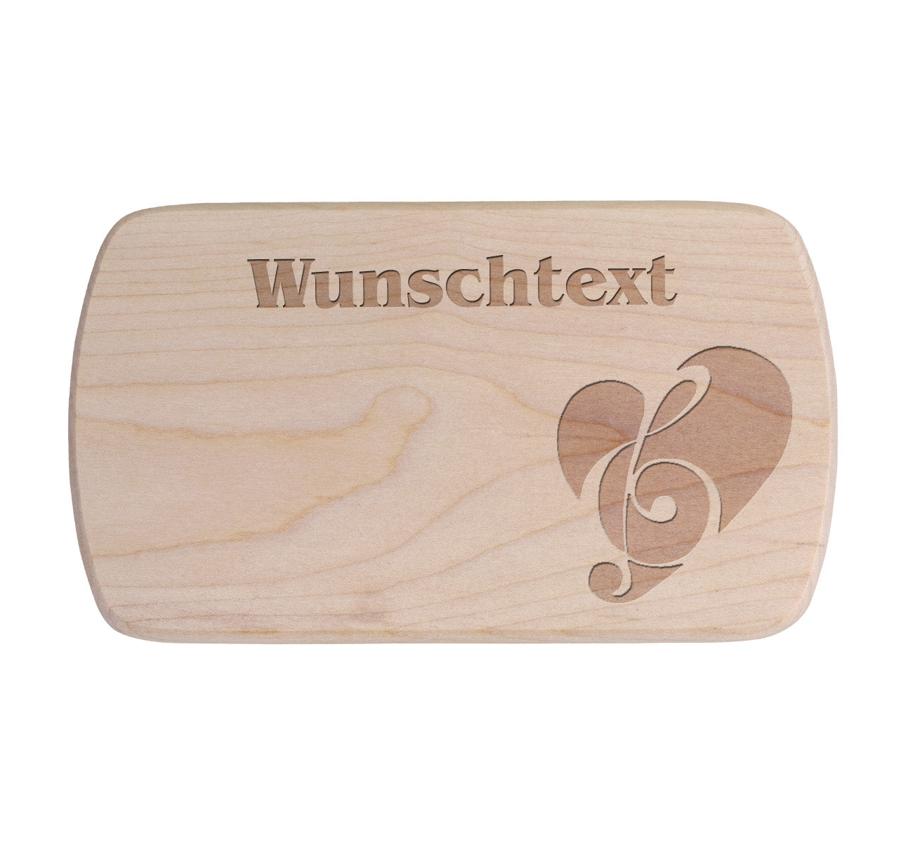Ahorn Frühstücksbrettchen - Musik - Notenherz