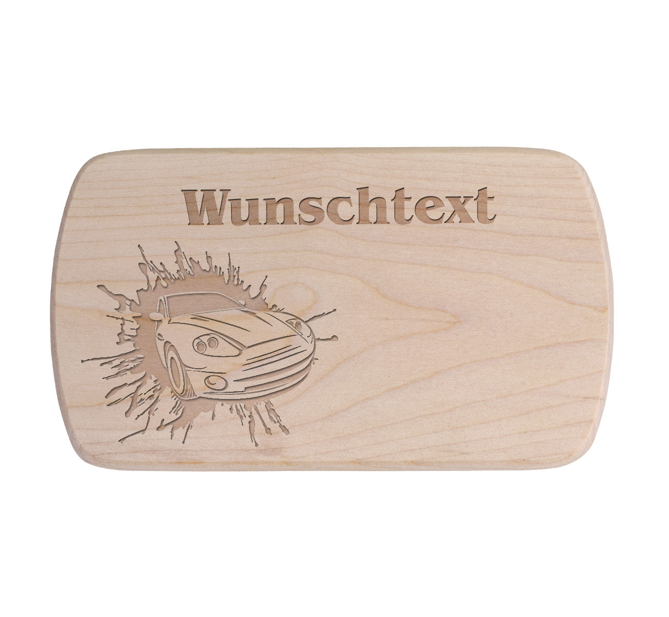 Ahorn Frühstücksbrettchen - Rennwagen 2