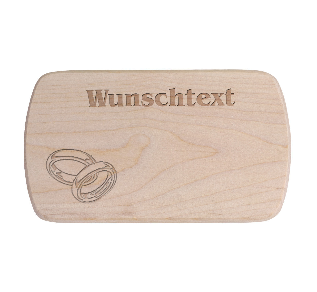 Ahorn Frühstücksbrettchen - Hochzeit - Ringe