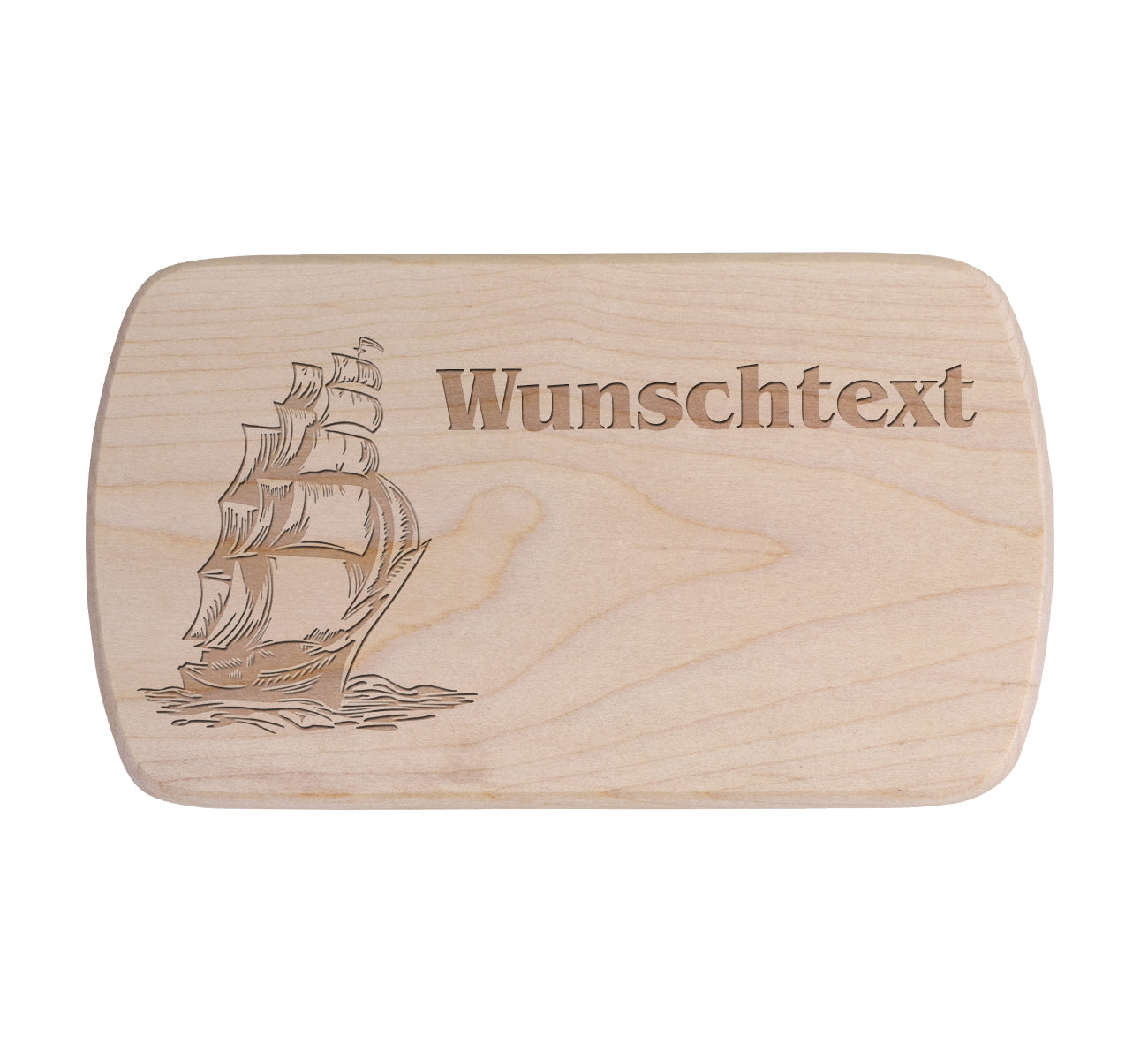 Ahorn Frühstücksbrettchen - Segelschiff