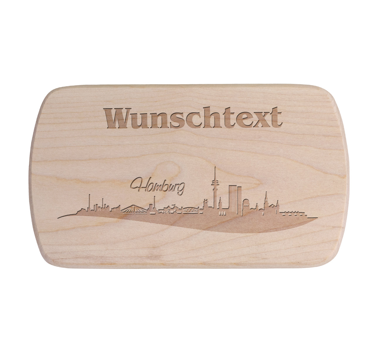 Ahorn Frühstücksbrettchen - Skyline Hamburg
