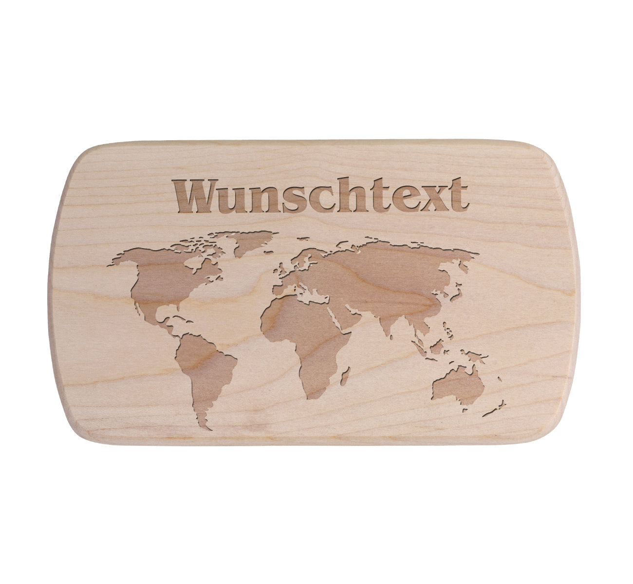 Ahorn Frühstücksbrettchen - Weltkarte