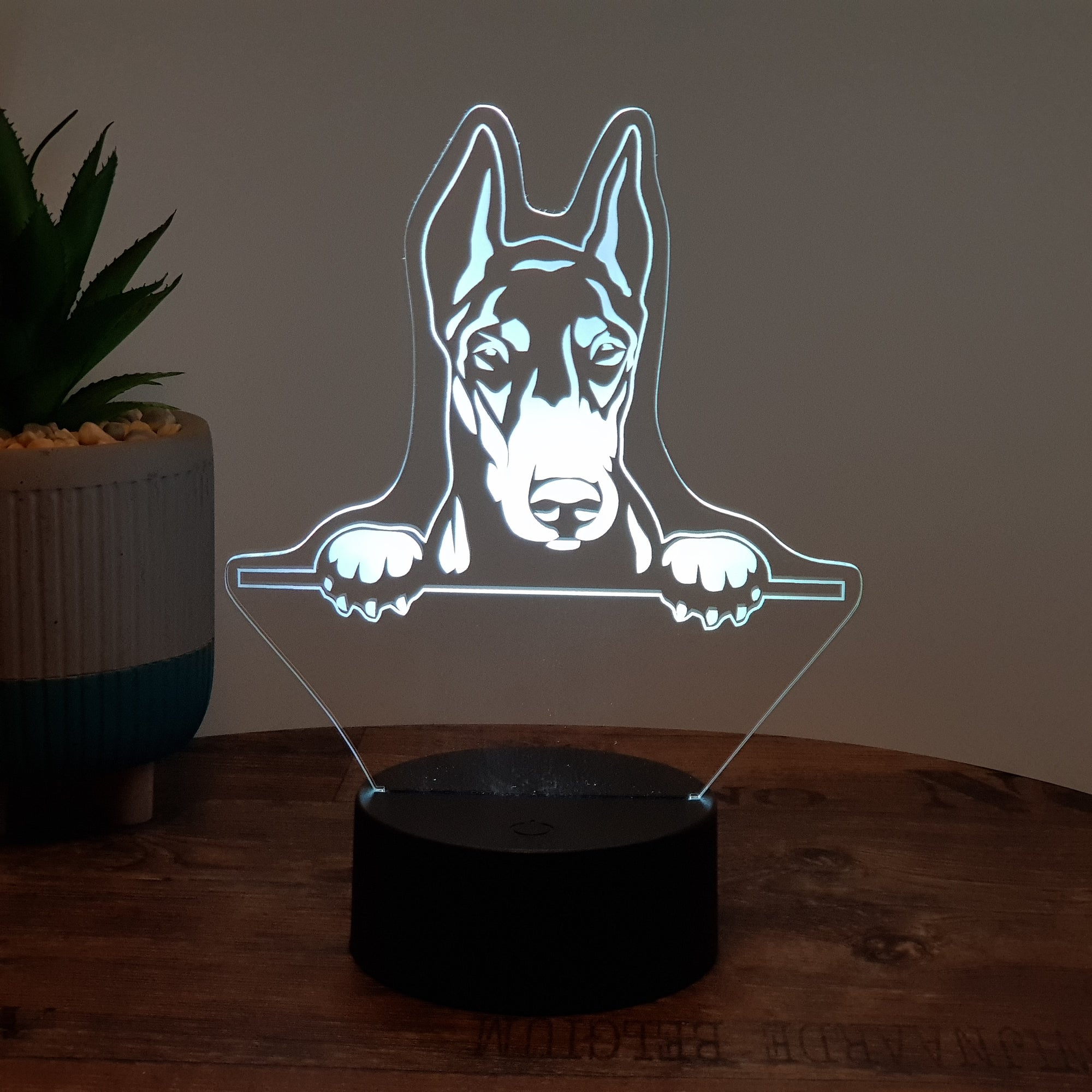 LED Lampe Hund / Dobermann