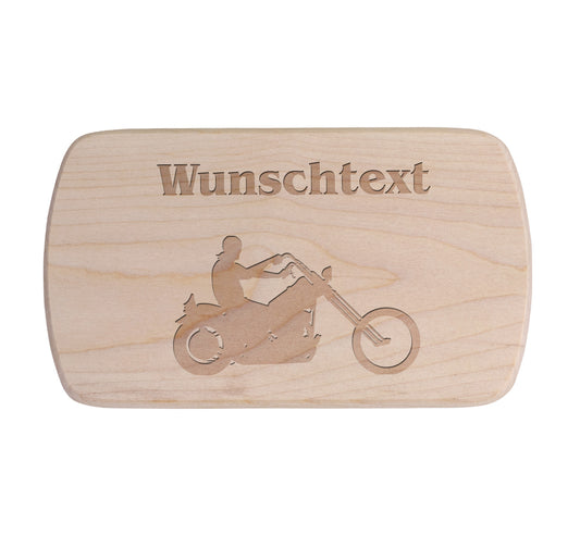 Ahorn Frühstücksbrettchen -  Motorrad - Chopper 1