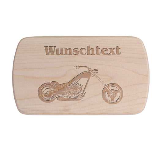 Ahorn Frühstücksbrettchen -  Motorrad - Chopper 2