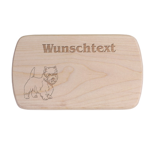 Ahorn Frühstücksbrettchen - Westi - Hund