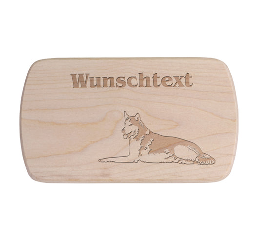 Ahorn Frühstücksbrettchen - Hund - Husky