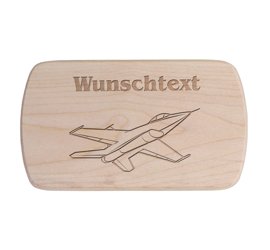 Ahorn Frühstücksbrettchen - Flugzeug - Kampfjet