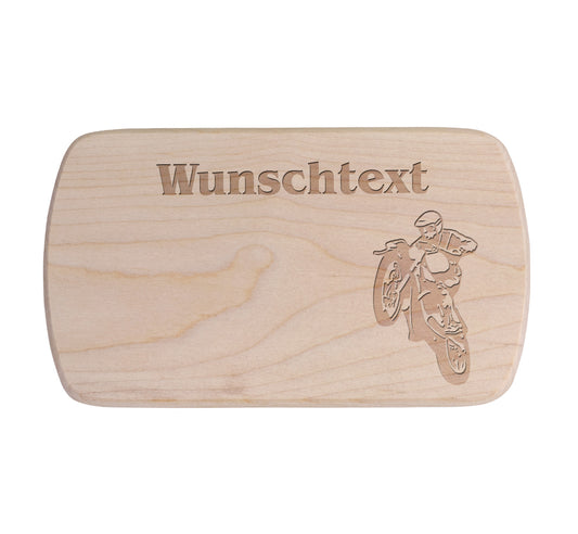 Ahorn Frühstücksbrettchen - Motorrad - Motocross