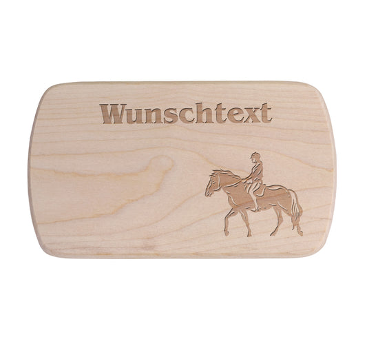 Ahorn Frühstücksbrettchen - Pferd - Reiterin