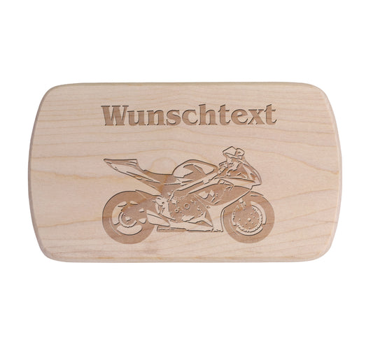 Ahorn Frühstücksbrettchen - Motorrad - Rennmaschine