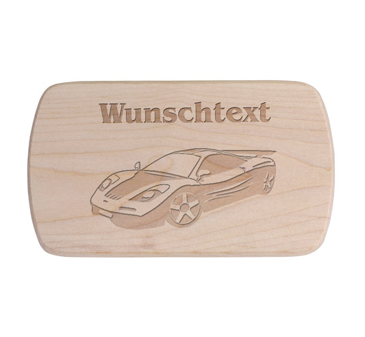 Ahorn Frühstücksbrettchen - Rennwagen 1