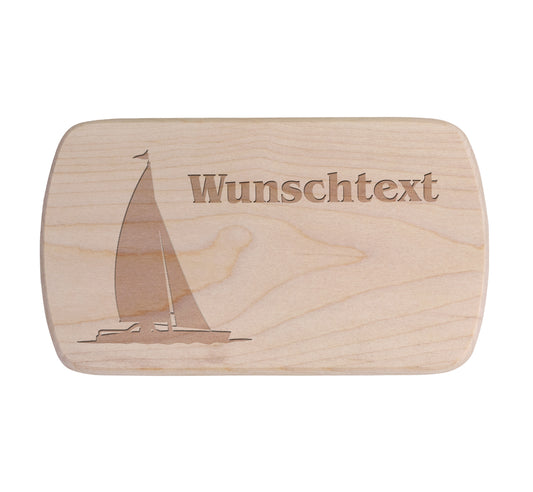 Ahorn Frühstücksbrettchen - Segelboot