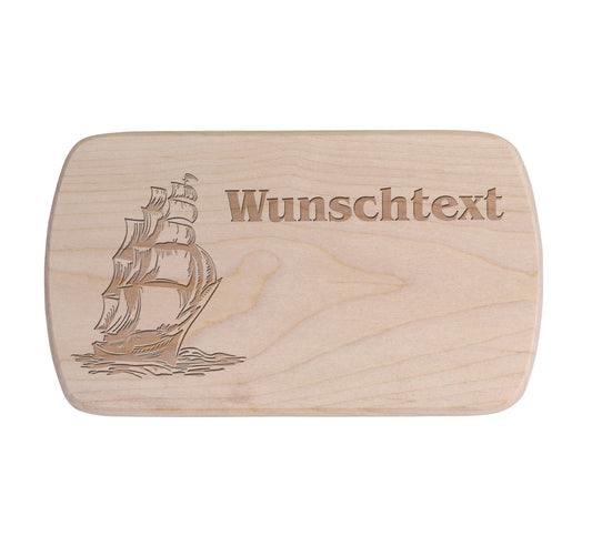 Ahorn Frühstücksbrettchen - Segelschiff