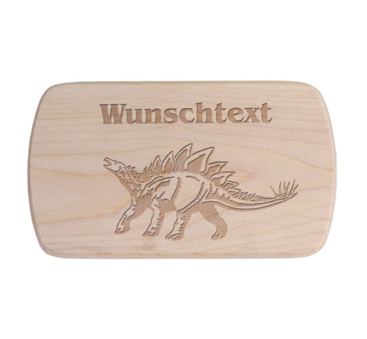 Ahorn Frühstücksbrettchen - Dinosaurier - Stegesaurier