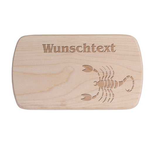 Ahorn Frühstücksbrettchen - Sternzeichen Scorpion